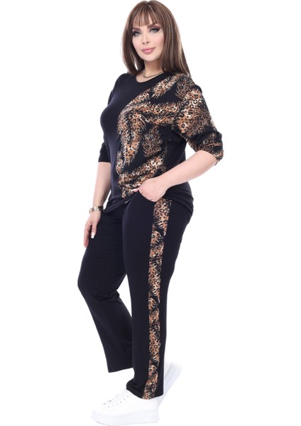 Butik Siyah Truvakar Kol Yarım Başak Garnili Viskon Büyük Beden Takım fırsatları