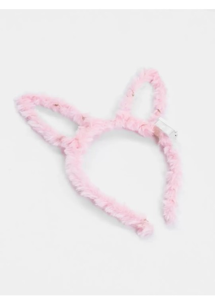LED Işıklı Peluş Pofuduk Tavşan Kulak Tavşan Taç Pembe 17 x 23 cm indirimleri