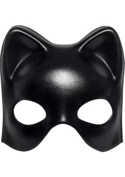 Siyah Deri Görünümlü Kedi Maskesi - Cosplay Maskeli Balo fiyatları