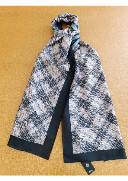 Desenli Pamuk Şal Kare Çizgili Ebat 75 X185