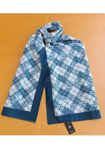 Desenli Pamuk Şal Kare Çizgili Ebat 75 X185