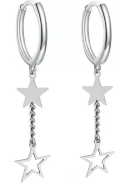2 Adet Yıldız Sallantılı Halka Küpe