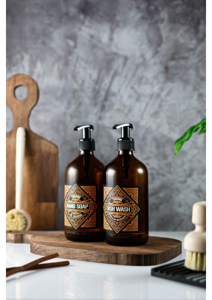 500ML Vintage Serisi Bulaşık Deterjanı ve El Sabunu Şişesi Sabunluk Set fiyatları