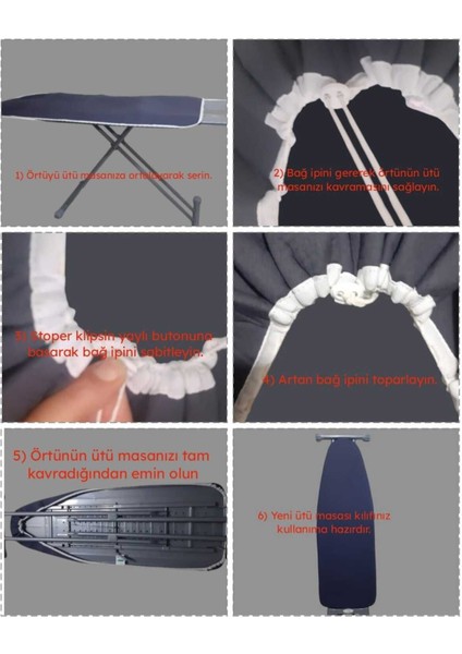 5 Katmanlı Ütü Masası Kılıfı Örtüsü Bezi Keçeli Süngerli Lastikli Yanmaz Ayarlanabilir 52X140 cm fırsatları
