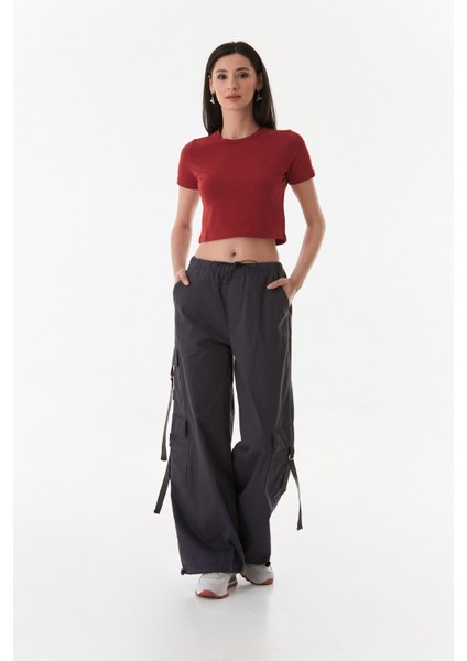 Beli ve Paçası Stoperli Kargo Cepli Gabardin Pantolon