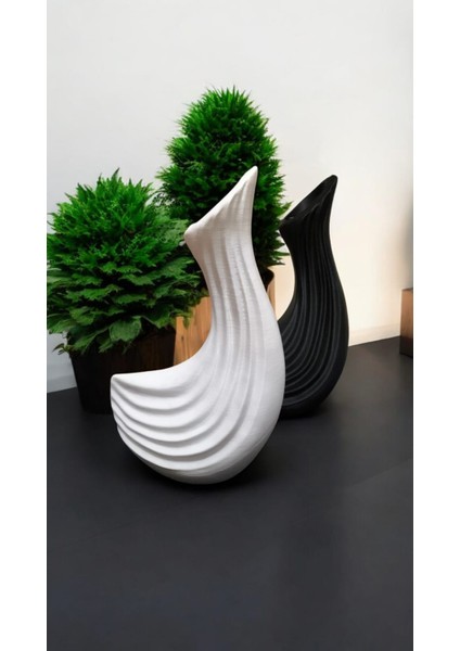 Zarafetin Simbolü: Beyaz & Siyah Kuğu Vazoları! - Modern Tasarım - Pinterest 2'li modelleri