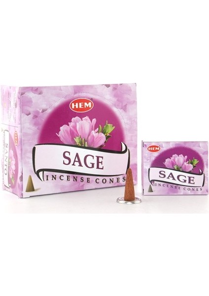 Sage Aromalı Konik Tütsü