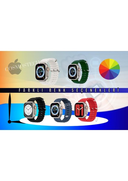 Akıllı Saat Watch için Uyumlu 42MM 44MM 45MM 49MM 1/2/3/4/5/6/se/7/8/ultra Akıllı Saat Silikon Kordon ve Kayışı Asker Yeşili