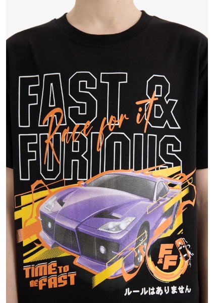Erkek Çocuk Fast & Furious Bisiklet Yaka Kısa Kollu Tişört E3121A825SM