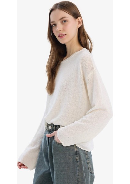 Regular Fit Kayık Yaka Basic Düz Triko Kazak E4679AX25SP indirimleri