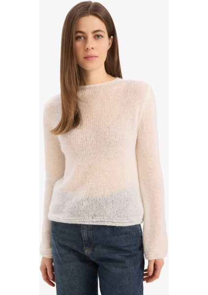 Regular Fit Kayık Yaka Basic Düz Triko Kazak E6997AX25SP modelleri