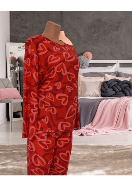 Sude Heart Planet Süet Gawzera Pijama Takımı