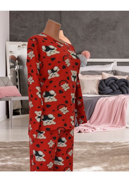 Sude Love Bear Süet Gawzera Pijama Takımı
