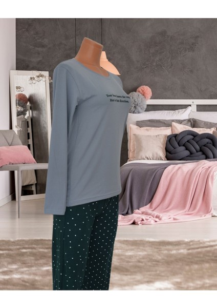 Charme Puantiyeli Milan Kumaş Gawzera Pijama Takımı