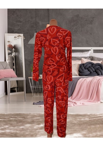 Sude Heart Planet Süet Gawzera Pijama Takımı modelleri