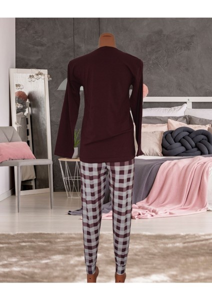 Sude Ekose Desen Likralı Gawzera Pijama Takımı modelleri