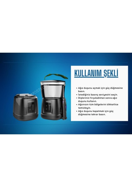 Wp-v700plus-w Water Flosser Profesyonel, Masajlı, 1000ml Diş/protez Bakım Ve Ağız Duşu Siyah