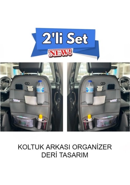 Daihatsu Terrios Deri Koltuk Arkası Organizer Koruyucu Gri 2 Adet Scr
