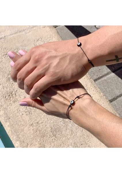 2 Adet Sevgili Arkadaşlık Best Frends Nazar Boncuklu Ayarlı İp Bileklik