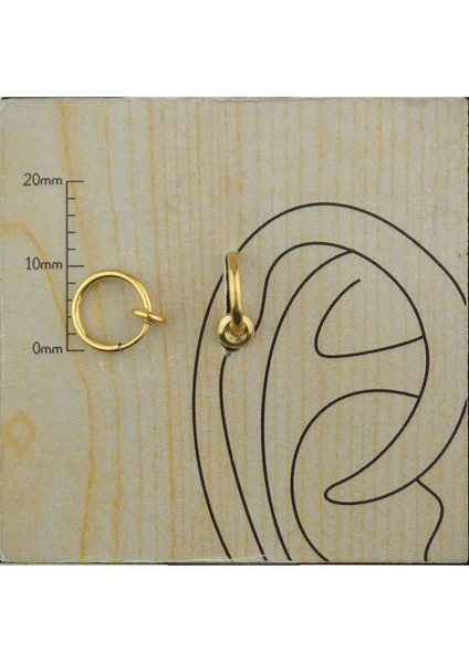 Sıkıştırma Gold Cerrahi Çelik Kıkırdak Dudak Tragus Piercing & Küpe 8 mm