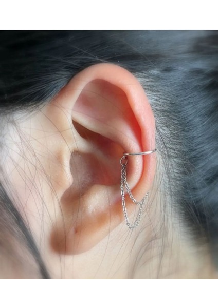 Deliksiz Kıkırdak Küpe, Ear Cuff Deliksiz Küpe