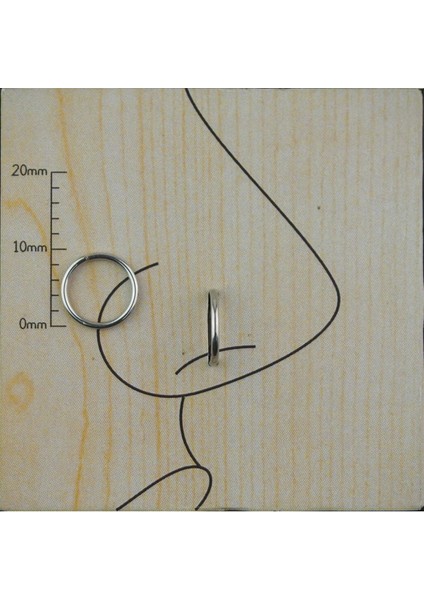 Gümüş 1mm Cerrahi Çelik Kararmaz Hızma&piercing 8 mm