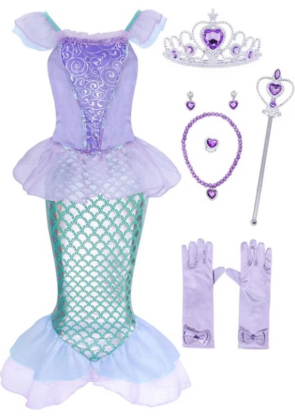 Mermaid Ariel Prenses Etek, 6 Aksesuarlar (Yurt Dışından)