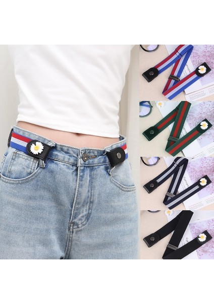 Çiçek Kemer Hiçbir Toka Elastik Kolay Kemerler Kadınlar Için Kot Görünmez Gizli Streç Riem Sevimli Kapsamlı Kızlar Cinturon Mujer (Yurt Dışından) modelleri