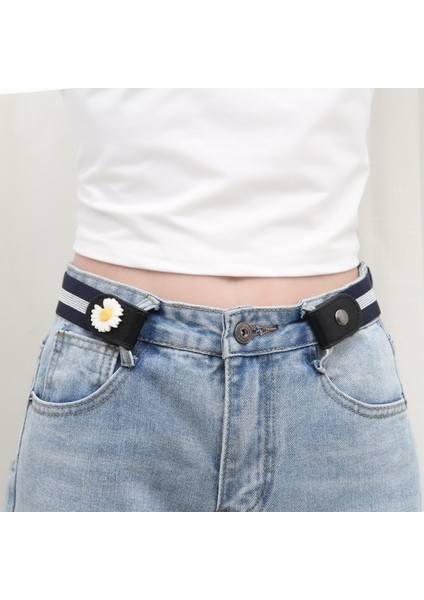 Çiçek Kemer Hiçbir Toka Elastik Kolay Kemerler Kadınlar Için Kot Görünmez Gizli Streç Riem Sevimli Kapsamlı Kızlar Cinturon Mujer (Yurt Dışından) fırsatları