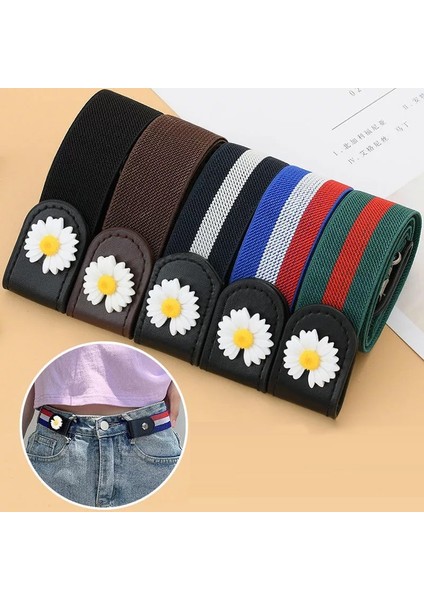 Çiçek Kemer Hiçbir Toka Elastik Kolay Kemerler Kadınlar Için Kot Görünmez Gizli Streç Riem Sevimli Kapsamlı Kızlar Cinturon Mujer (Yurt Dışından) indirimleri
