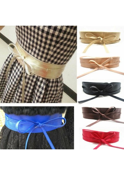 Lookloland Bayan Moda Dantel Up Deri Geniş Korse Bel Kemeri Elastik Streç Papyon Kemer Kızlar Yüksek Bel Ince Elbise Kemer (Yurt Dışından)