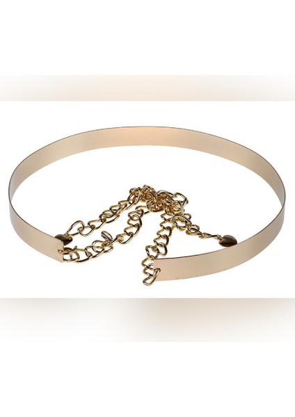 Altın Tatlı Basitçe Tasarlanmış Metal Zincir Bel Kemeri Kadınlar Için Geniş 2cm (Yurt Dışından) fiyatları