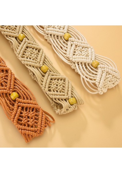 Lookloland Kadınlar Için El Dokuma Balmumu Kemerler Moda Rahat Lüks Çok Yönlü Elbise Dantel Up Kuşak Yüksek Kaliteli Retro Gotik Boho Kadın Korse (Yurt Dışından)