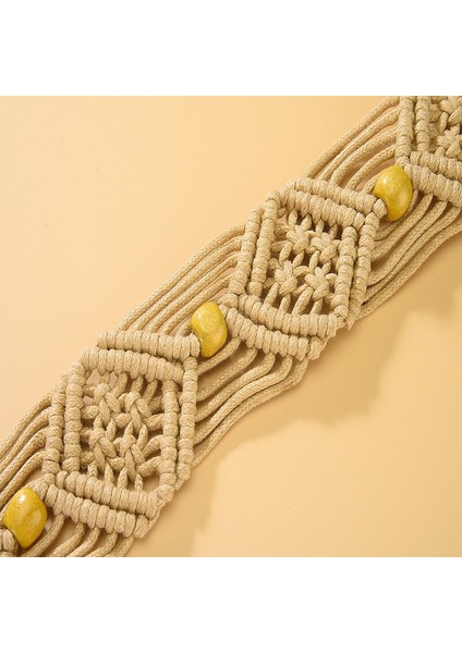 Lookloland Kadınlar Için El Dokuma Balmumu Kemerler Moda Rahat Lüks Çok Yönlü Elbise Dantel Up Kuşak Yüksek Kaliteli Retro Gotik Boho Kadın Korse (Yurt Dışından)