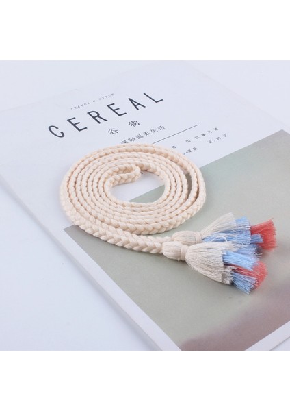 Moda Kadın Dokuma Kemer Ince Örgü Püskül Halat Bel Kemerleri Elbiseler Için Kemer Düğüm Dekore Edilmiş Pamuk Ip (Yurt Dışından) fiyatları