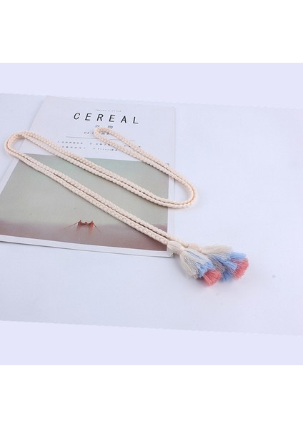 Moda Kadın Dokuma Kemer Ince Örgü Püskül Halat Bel Kemerleri Elbiseler Için Kemer Düğüm Dekore Edilmiş Pamuk Ip (Yurt Dışından) modelleri