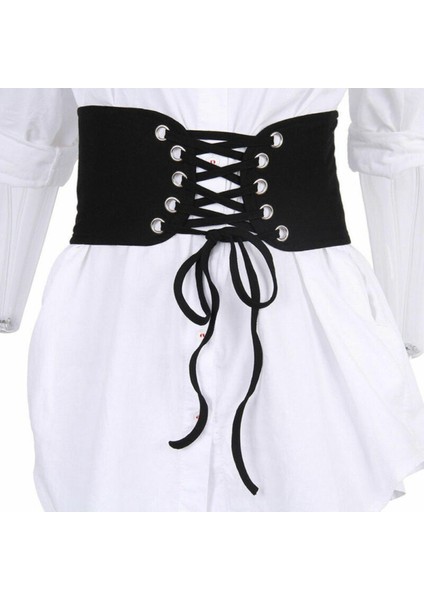 Sıcak Satış Moda Kadın Vintage Dantel Up Streç Bel Kemeri Geniş Elastik Korse Kemer Slim Fit Benzersiz Zarif Aksesuarlar (Yurt Dışından)