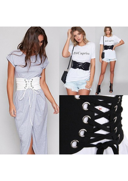 Sıcak Satış Moda Kadın Vintage Dantel Up Streç Bel Kemeri Geniş Elastik Korse Kemer Slim Fit Benzersiz Zarif Aksesuarlar (Yurt Dışından) modelleri