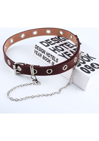 Kadın Punk Zincir Moda Kemer Ayarlanabilir Çift/tek Sıra Delik Kuşgözü Kemer Kuşgözü Zincir Dekoratif Kemerler Yeni 2020 Sıcak (Yurt Dışından) fırsatları