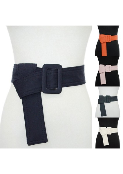 Kadınlar Için Düz Renk Kemerler Uzun Kemer Yumuşak Kemer Uzun Kaban Dekoratif Bel Kemeri Rahat Tuval Geniş Kemer Kadın Korse Kemer (Yurt Dışından)