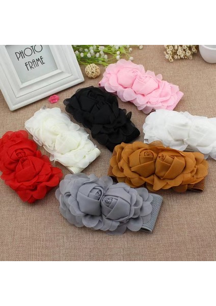 Lookloland Klasik Çift Çiçek Elastik Kemer Dekoratif Kuşak Elbise Çok Yönlü Kemer Correas Para Mujer Pasek Damski Dekoratif Kemer Hediye (Yurt Dışından) fiyatları