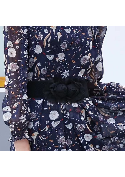 Lookloland Klasik Çift Çiçek Elastik Kemer Dekoratif Kuşak Elbise Çok Yönlü Kemer Correas Para Mujer Pasek Damski Dekoratif Kemer Hediye (Yurt Dışından) modelleri
