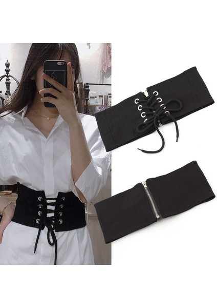 Sıshıon Geniş Kadın Kemer Streç Elastik Geniş Korse Bel Dekorasyon Beyaz Gömlek Aksesuarları Ceinture Femme Fajas QZ0023 (Yurt Dışından)