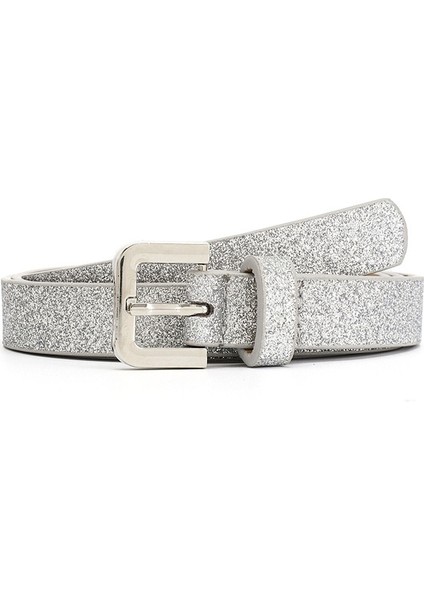 Yeni Gümüş Payetler Toka Pu Kemer Kadın Moda Parlak Pin Tokalı Kemerler Kadın Elbisesi Kot Marka Tasarım Kemer (Yurt Dışından) fiyatları