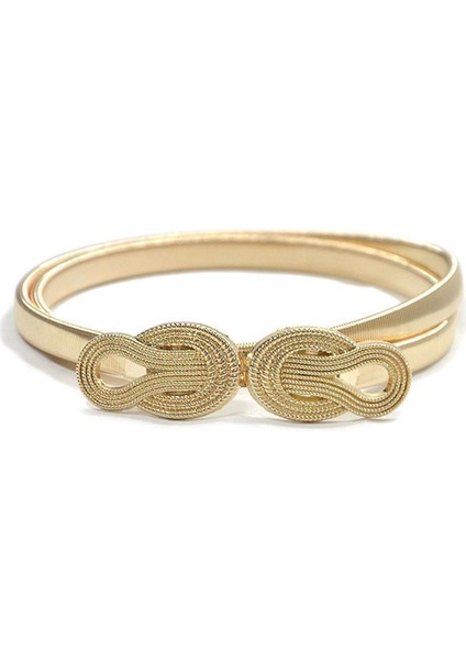 Yeni Benzersiz Altın Toka Esnek Kemer Kadın Moda Ince Metal Kemerler Kadın Kot Elbise Kemer Marka Tasarım 2022 (Yurt Dışından)