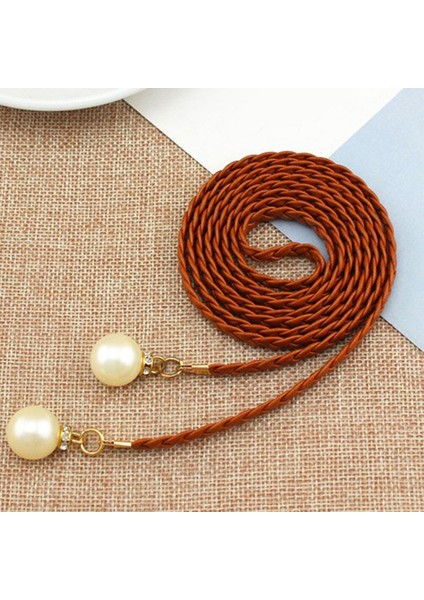 Moda Ince Örgü Kadın Kemer Dokuma Püskül Inci Bel Kemeri Boho Kızlar Kemer Bel Halat Bel Kemerleri Elbise Aksesuarları (Yurt Dışından) fırsatları