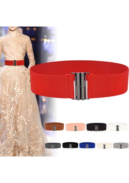 Bel Kemeri Kadın Kemer Korse Geniş Elastik Elbise Kemer Lüks Tasarımcı Marka Streç Elastik Geniş Korse Metal Toka Kemer (Yurt Dışından) indirimleri
