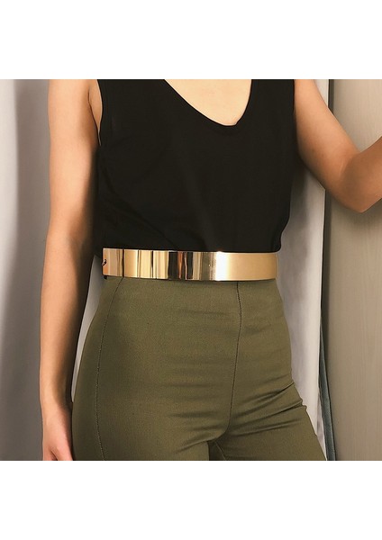 Elastik Altın Zincir Kemer Kadın Bel Kot Kemerler Kadınlar Için Streç Kuşak Gümüş Metal Kemer Cinturon Mujer Geniş (Yurt Dışından) fiyatları