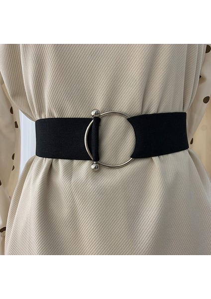 Kadınlar Için 1 Adet Kemerler Siyah Basit Bel Elastik Bayanlar Bant Yuvarlak Toka Dekorasyon Ceket Kazak Moda Elbise (Yurt Dışından) fiyatları