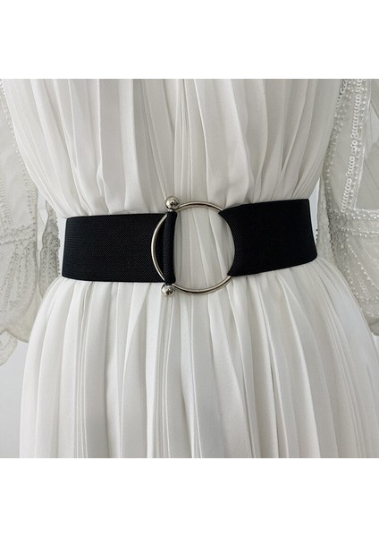 Kadınlar Için 1 Adet Kemerler Siyah Basit Bel Elastik Bayanlar Bant Yuvarlak Toka Dekorasyon Ceket Kazak Moda Elbise (Yurt Dışından) indirimleri